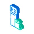 hydrogen gas station isometric icon vector illustration