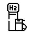 hydrogen gas station line icon vector illustration