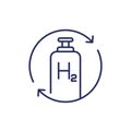 hydrogen gas tank refill line icon Royalty Free Stock Photo