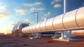 Hydrogen Gas tank renewable energy production - hydrogen gas pipeline for clean electricity windturbine facility. Created with Royalty Free Stock Photo