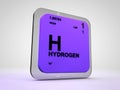 Hydrogen - H - chemical element periodic table Royalty Free Stock Photo
