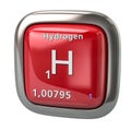 Hydrogen H chemical element red icon