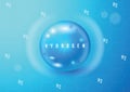 Hydrogen H2 3d Icon Concept. Renewable Eco Energy. Hydrogen Energy Powered by Renewable Electricity. Hydrogen H2 Vector Royalty Free Stock Photo