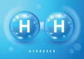 Hydrogen H2 3d Icon Concept. Renewable Eco Energy. Hydrogen Energy Powered by Renewable Electricity. Hydrogen H2 Vector Royalty Free Stock Photo