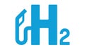 Hydrogen h2 live logo. h2 combustion engine for emission free ecofriendly transport Royalty Free Stock Photo