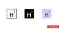 Hydrogen icon of 3 types color, black and white, outline. Isolated vector sign symbol