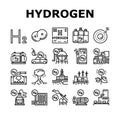 Hydrogen Industry Collection Icons Set Vector Royalty Free Stock Photo