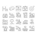 Hydrogen Industry Collection Icons Set Vector . Royalty Free Stock Photo