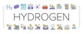 Hydrogen Industry Collection Icons Set Vector . Royalty Free Stock Photo