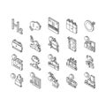 Hydrogen Industry Collection isometric icons set vector Royalty Free Stock Photo