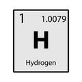 Hydrogen periodic table element gray icon on white background Royalty Free Stock Photo