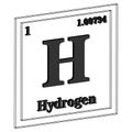 Hydrogen Periodic Table of the Elements 3D Vector