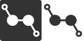 Hydrogen peroxide H2O2 molecule, flat icon style. Atoms shown as circles.