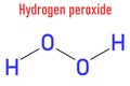 Hydrogen peroxide molecule. Skeletal formula.