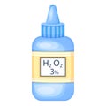 Hydrogen peroxide 3 percent in a plastic bottle