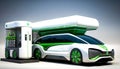 hydrogen power car vehicles ,hydrogen stations, green hydrogen and renwable power concept. AI Generative Royalty Free Stock Photo