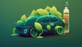 Hydrogen powered car conceptual illustration. Generative AI