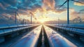 Hydrogen project pipeline bringing clean green ecologic energy Royalty Free Stock Photo