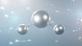 hydrogen sulfide molecular structure, 3d model molecule, chalcogen-hydride gas, structural chemical formula view from a microscope