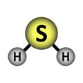 Hydrogen sulphide molecule icon