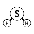 Hydrogen sulphide molecule icon