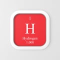 Hydrogen symbol on red rounded square