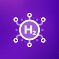 hydrogen synthesis icon, H2 energy production