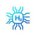 hydrogen synthesis icon on white