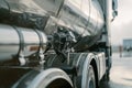 Hydrogen Tanker Truck Equipment Detail in Daylight Royalty Free Stock Photo