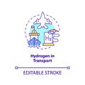 Hydrogen in transport concept icon