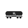 Hydrogen transportation icon. eco friendly industry and alternative energy symbol