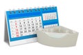 Hydromassage tub with desk calendar. 3D rendering Royalty Free Stock Photo