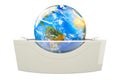 Hydromassage tub with Earth Globe. 3D rendering Royalty Free Stock Photo