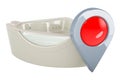 Hydromassage tub with map pointer. 3D rendering Royalty Free Stock Photo