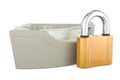 Hydromassage tub with padlock. 3D rendering Royalty Free Stock Photo