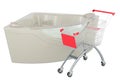 Hydromassage tub with shopping cart. 3D rendering Royalty Free Stock Photo