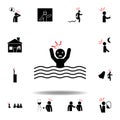 hydrophobia, fear icon on white background. Can be used for web, logo, mobile app, UI, UX