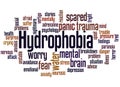 Hydrophobia fear of water word cloud concept