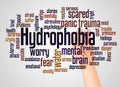 Hydrophobia fear of water word cloud and hand with marker concept Royalty Free Stock Photo