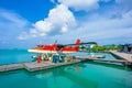 Hydroplane at Male airport, Maldives Royalty Free Stock Photo