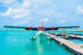 Hydroplane at Male airport, Maldives Royalty Free Stock Photo