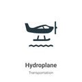 Hydroplane vector icon on white background. Flat vector hydroplane icon symbol sign from modern transportation collection for