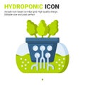 Hydroponic icon vector with flat color style isolated on white background. Vector illustration hydroponic sign symbol icon concept