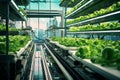 Hydroponic urban farm modern futurism background