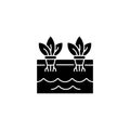 Hydroponics black glyph icon