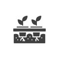 Hydroponics farming vector icon