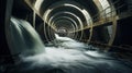 Hydropower in Action: Rushing Waters at the Dam