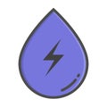Hydropower color concept, hydropower icon. Vector sign