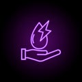 hydropower outline icon. Elements of Ecology in neon style icons. Simple icon for websites, web design, mobile app, info graphics