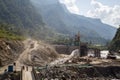 Hydropower plant construction site, Annapurna Region